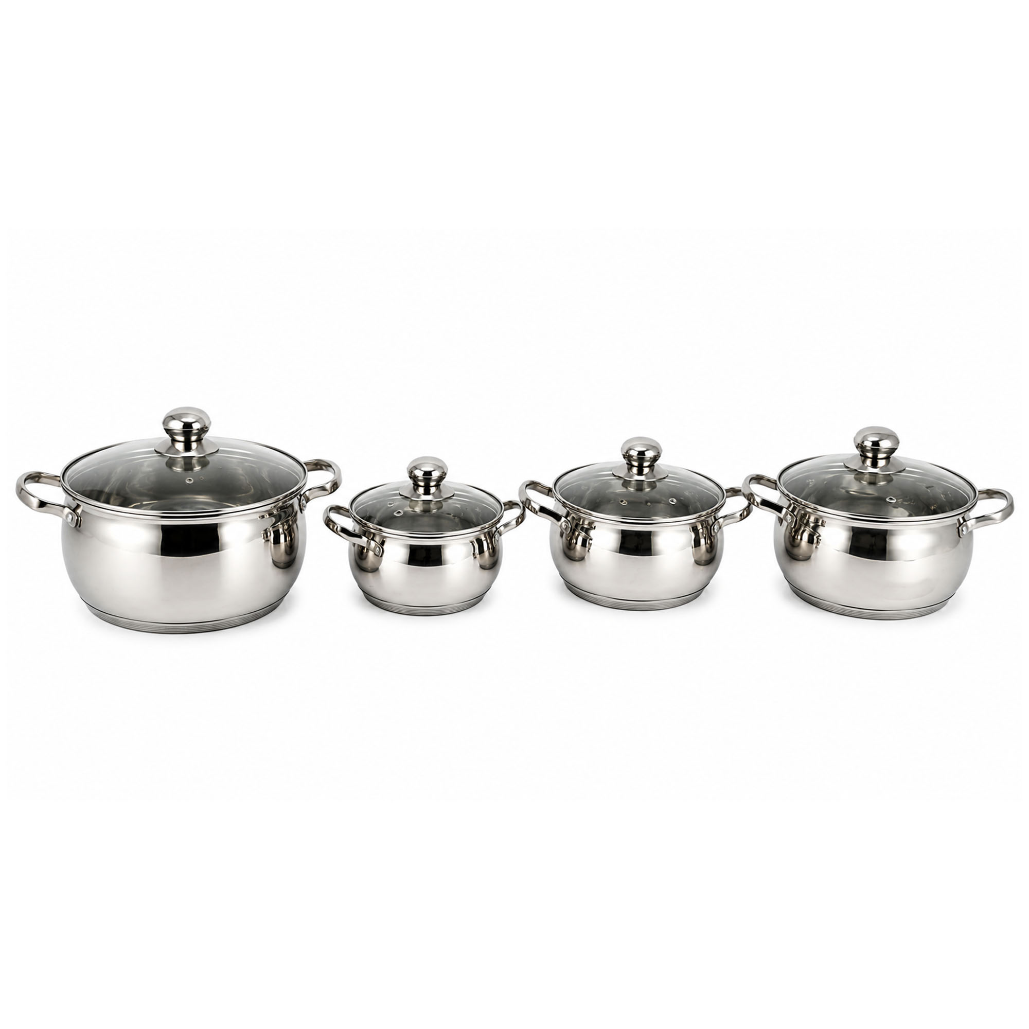 Bateria De Ollas 8 Pzs En Acero Inoxidable 8567BATERIA-Plata