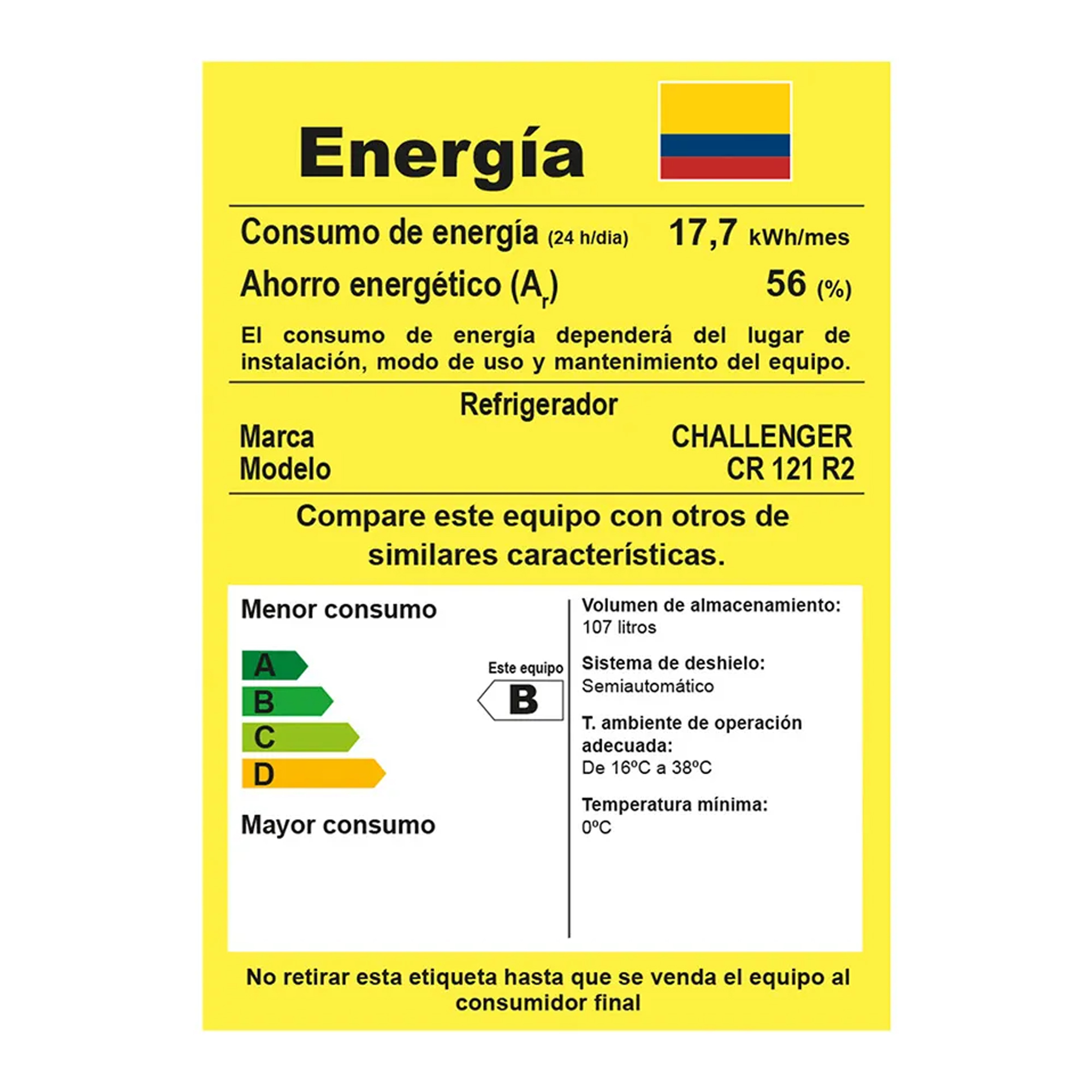 Minibar 121 L CR121 Titanium Challenger -Negro - Imagen 4