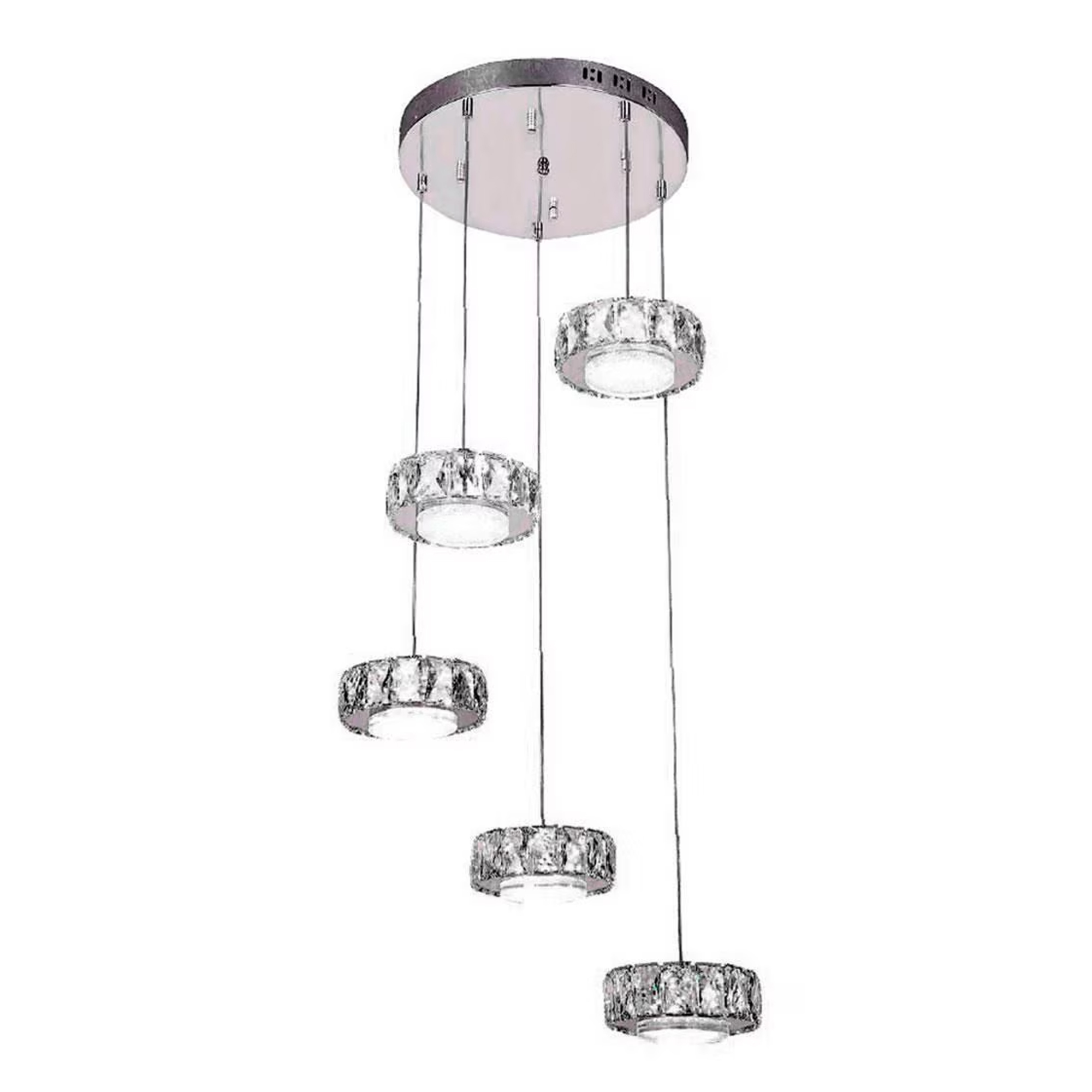 Lámpara Colgante Cristal Tipo Aro 3 Tonos LED Dixton LT08317 -Transparente