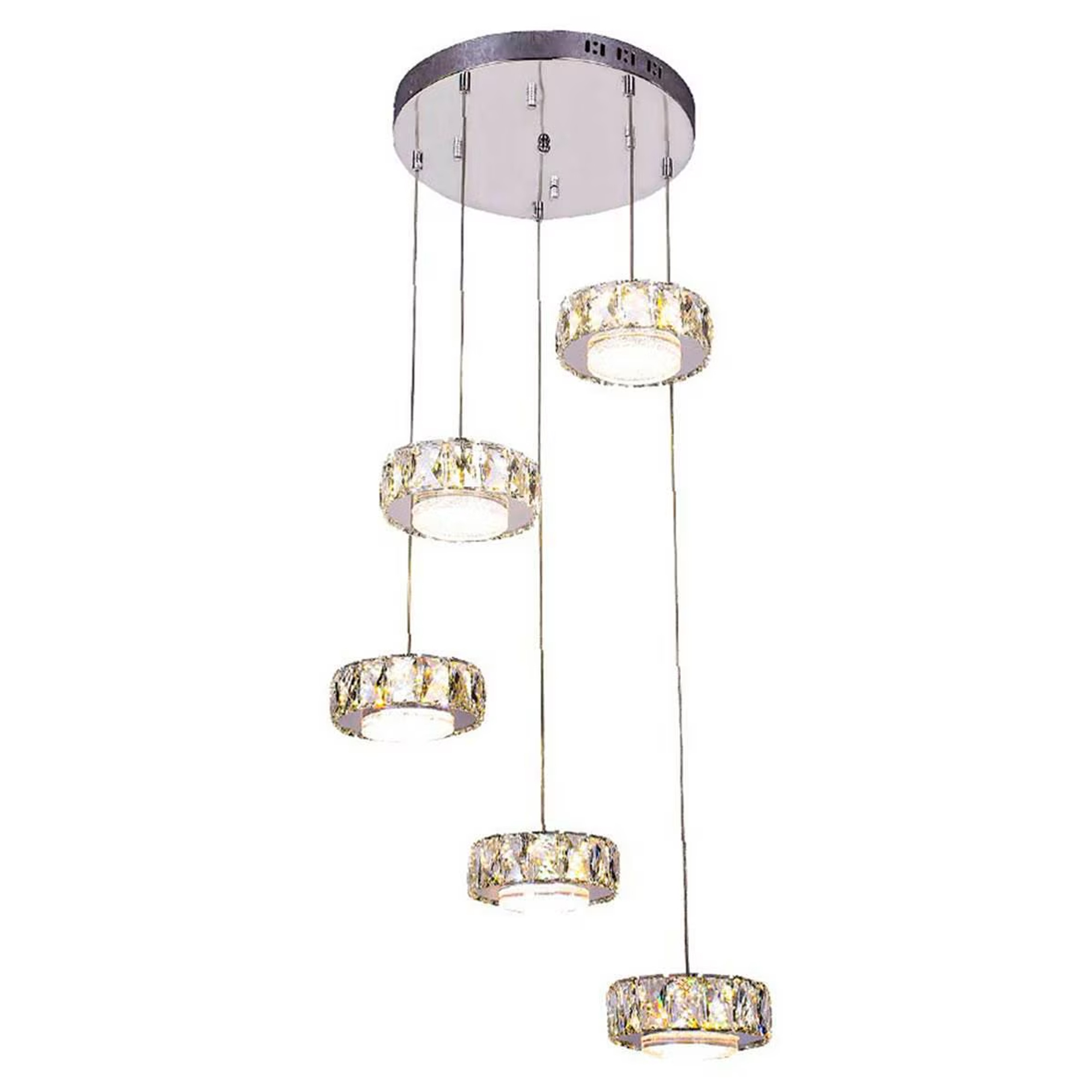 Lámpara Colgante Cristal Tipo Aro 3 Tonos LED Dixton LT08317 -Transparente - Imagen 4