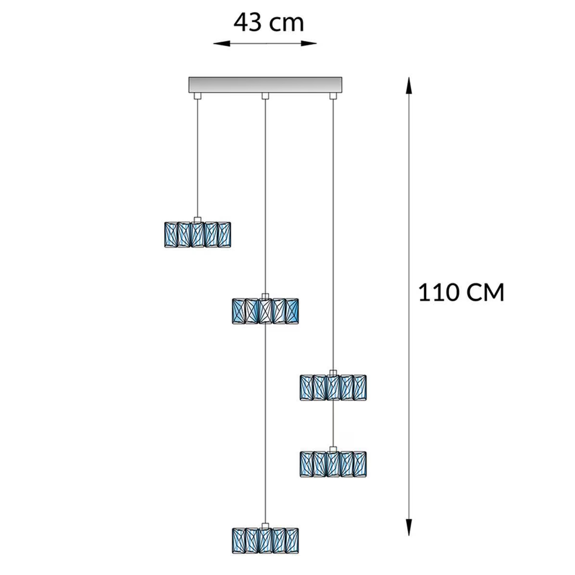 Lámpara Colgante Cristal Tipo Aro 3 Tonos LED Dixton LT08317 -Transparente - Imagen 3