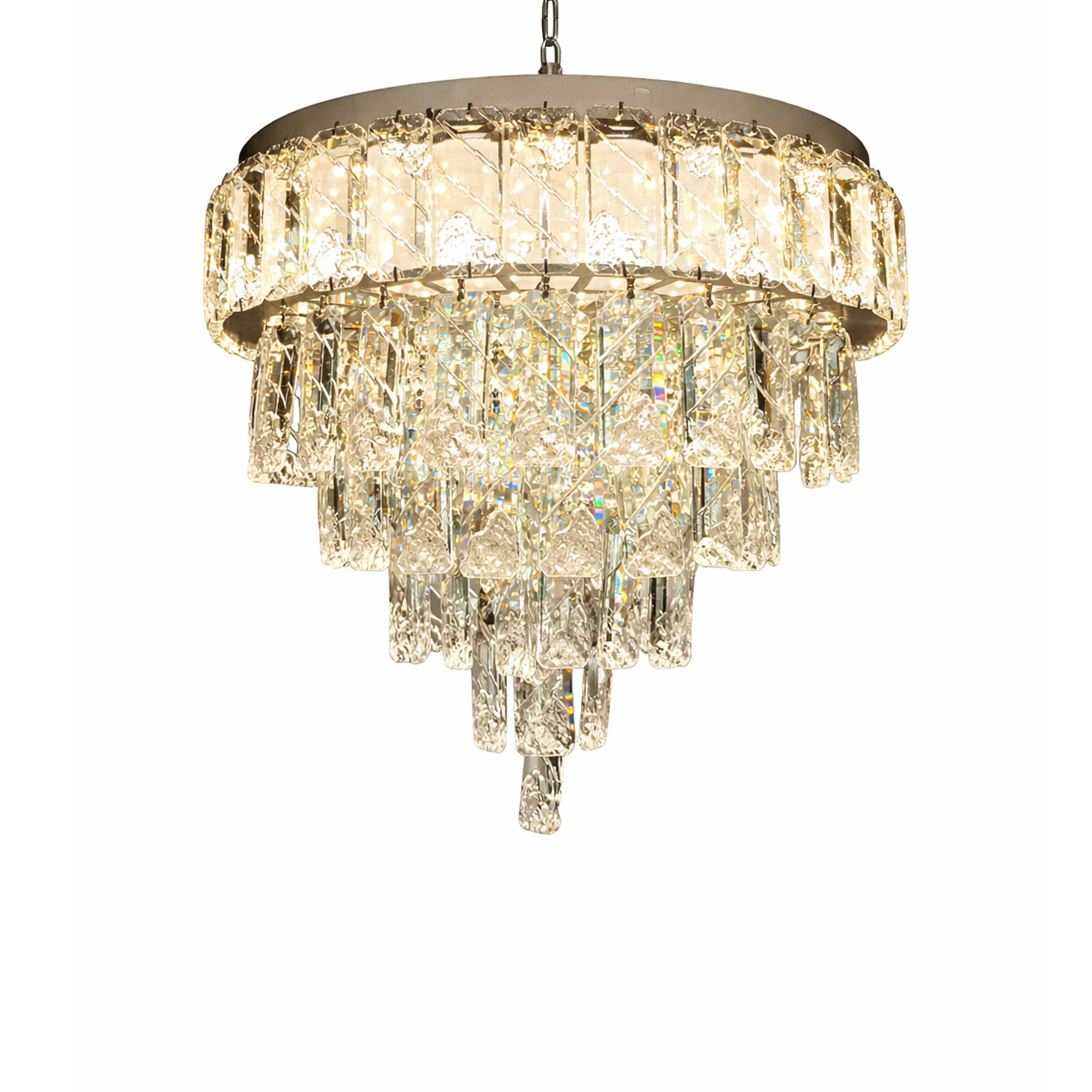 Lámpara De Techo En Cristal 6 Niveles Dixton LT08409-P-Plata