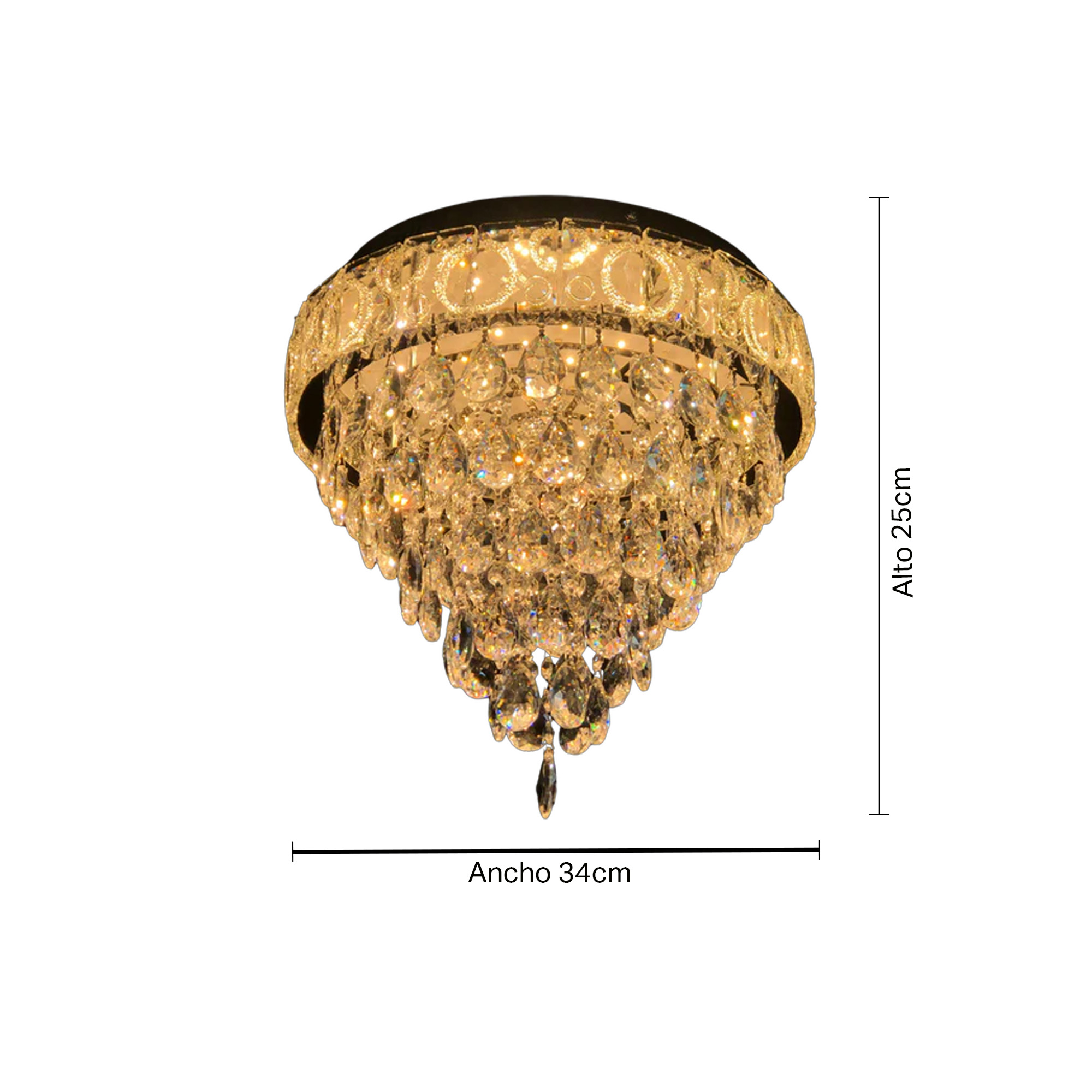 Lámpara Plafón Gotas Cristal 5 Niveles Dixton LT08412-Plata - Imagen 3