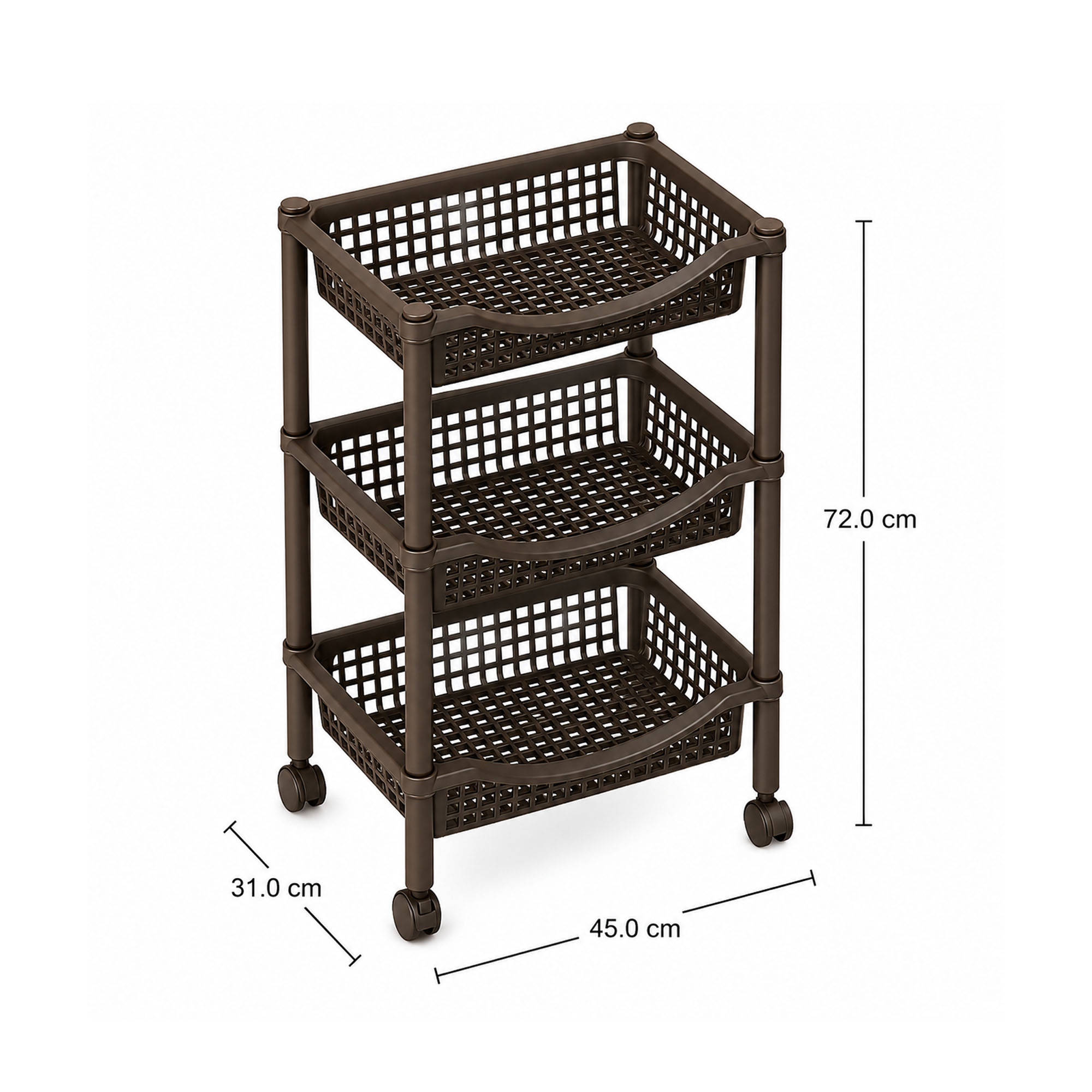 Canasta Móvil Rectangular 3 Niveles 11999 Rimax-Wengue - Imagen 3
