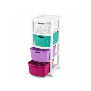 Cajonero Rattan 4 Gavetas Glam Rimax Ref.14005 GLAM-Multicolor