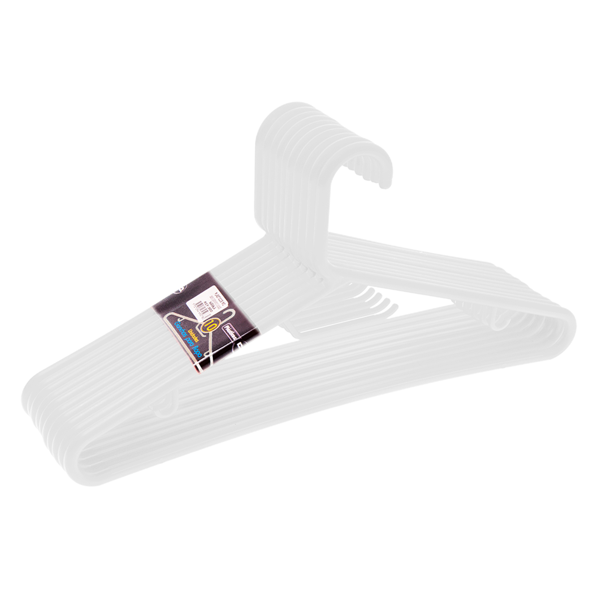 Gancho de ropa plástico x6 unidades MQ 500G -Blanco