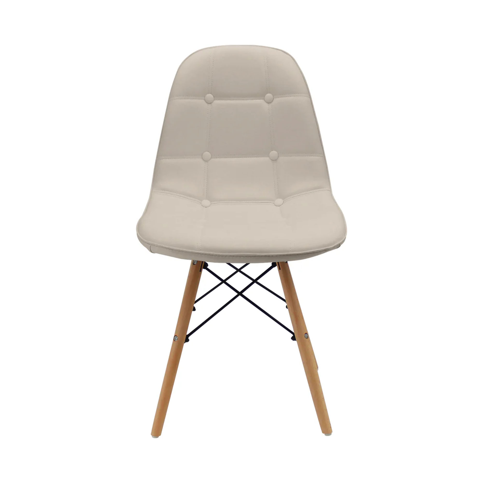 Silla Dkr Botones Tipo Eames Or Desing-Beige - Imagen 4