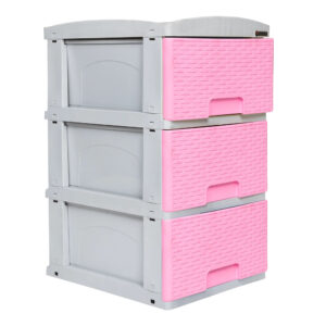 Practimueble Pequeño x3 Rattan Colplast 1348 -Rosado