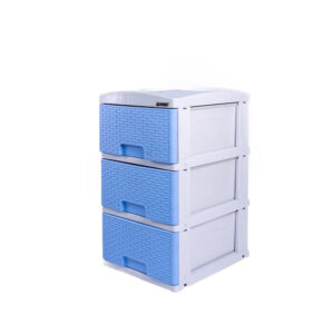 Practimueble Pequeño X3 Rattan Colplast 1346AZUL- Celeste