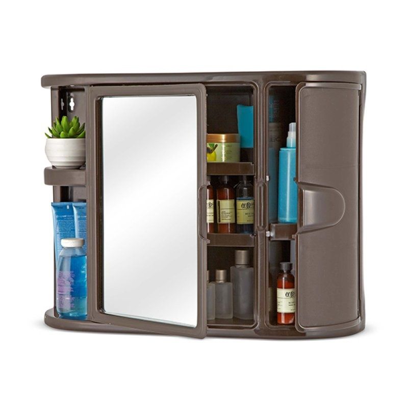 Gabinete Baño Con Espejo -Café - Imagen 2