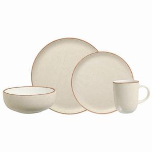 Vajilla Caoba Beige 16 Piezas