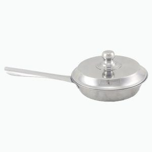 Sartén 14 Cm Con Tapa Acero Inox -Plateado