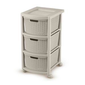 Cajonero Shia 3 Gavetas Con Rodachines -Taupe