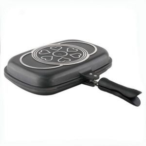 Sarten Doble Parrilla Antiadherente 36 Cm -Negro