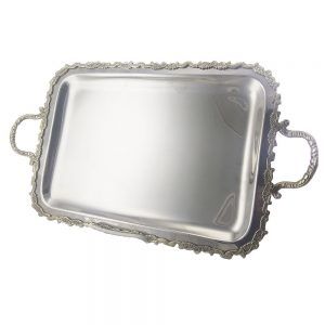 Bandeja 55x31Cm Con Asas -Plateado