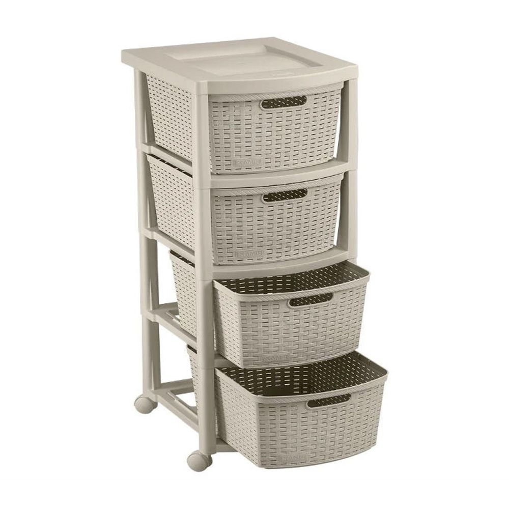 Cajonero 4G Apariencia Rattan -Beige