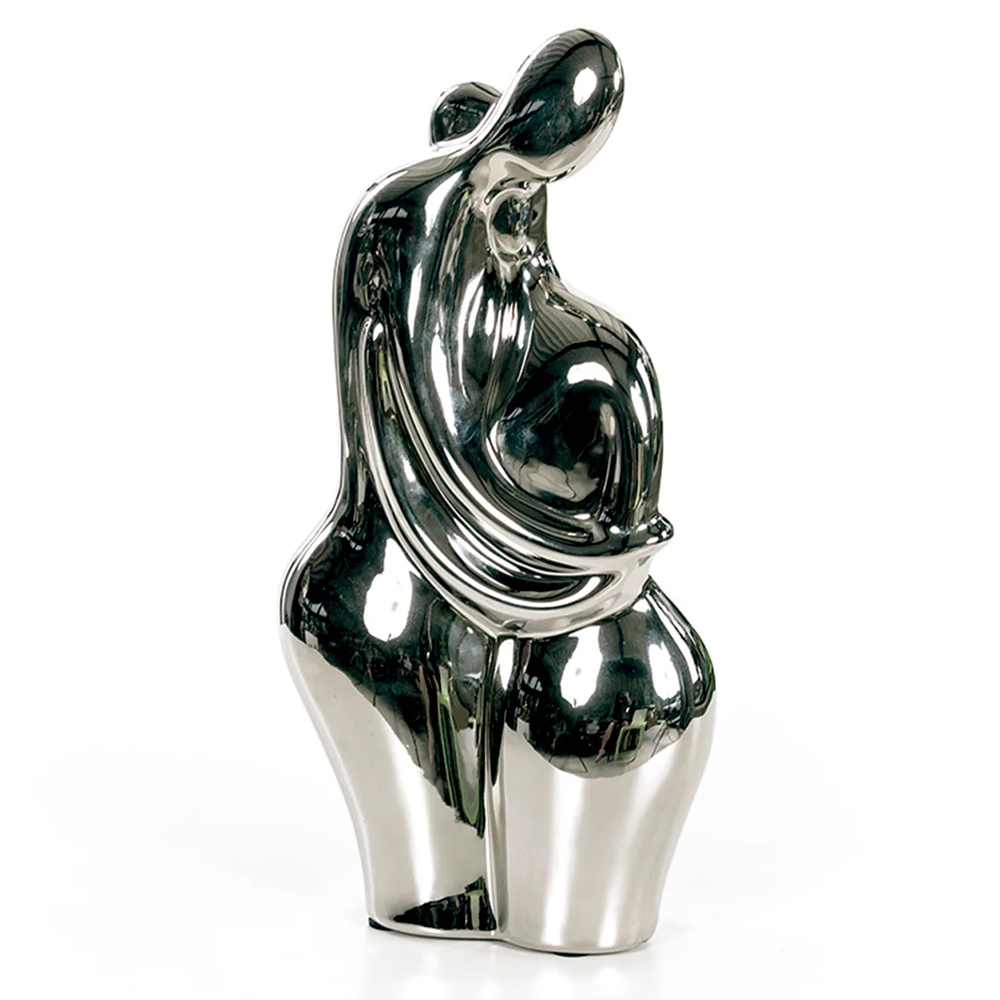 Escultura Pareja 30Cm -Plateado