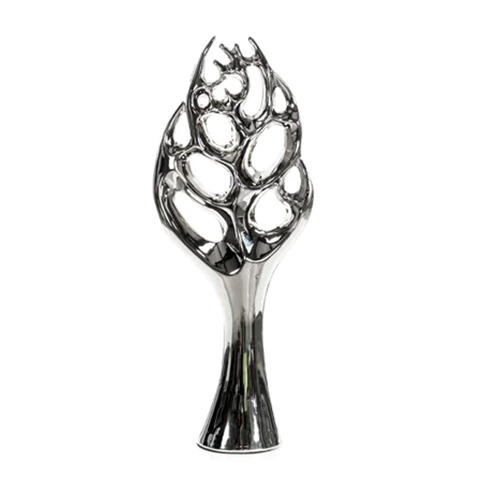 Escultura Arbol 46Cm -Plateado