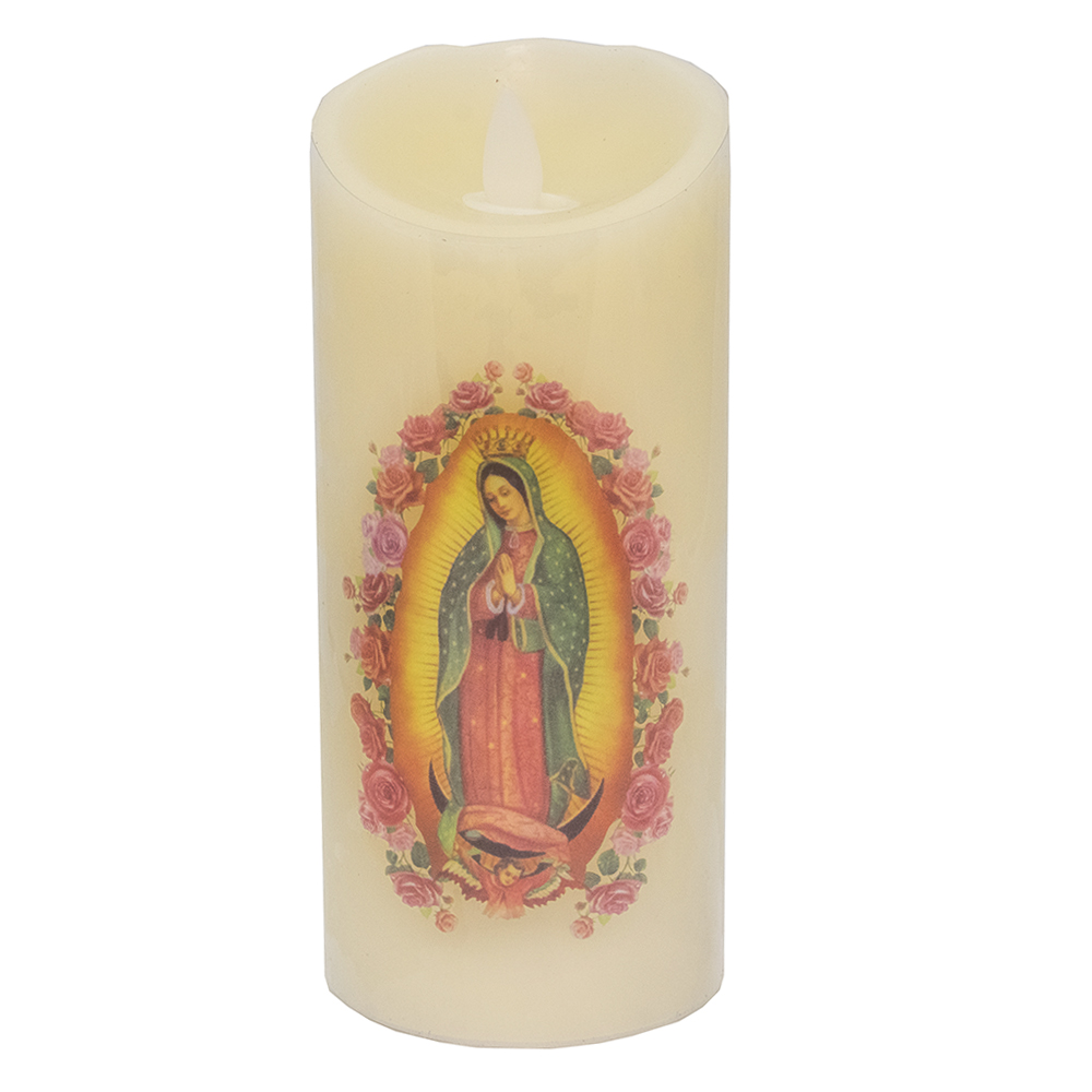 Veladora Led 18Cm Religiosa -Beige
