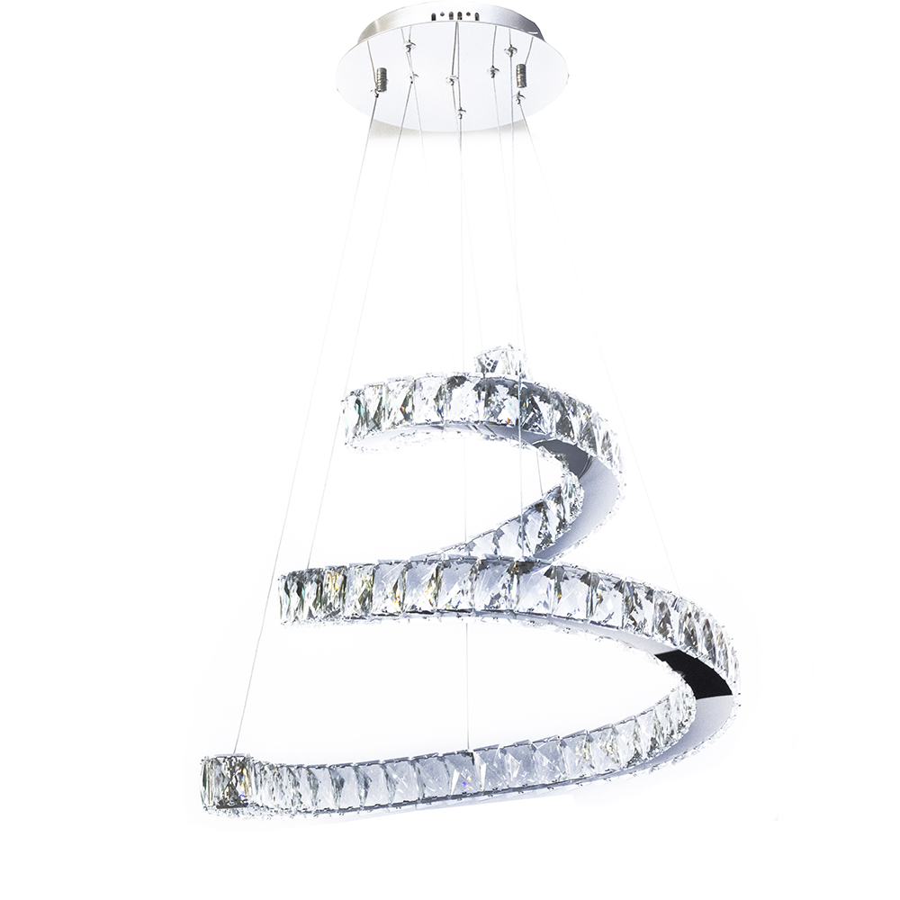 Lámpara De Cristal Colgante Led 66W -Transparente