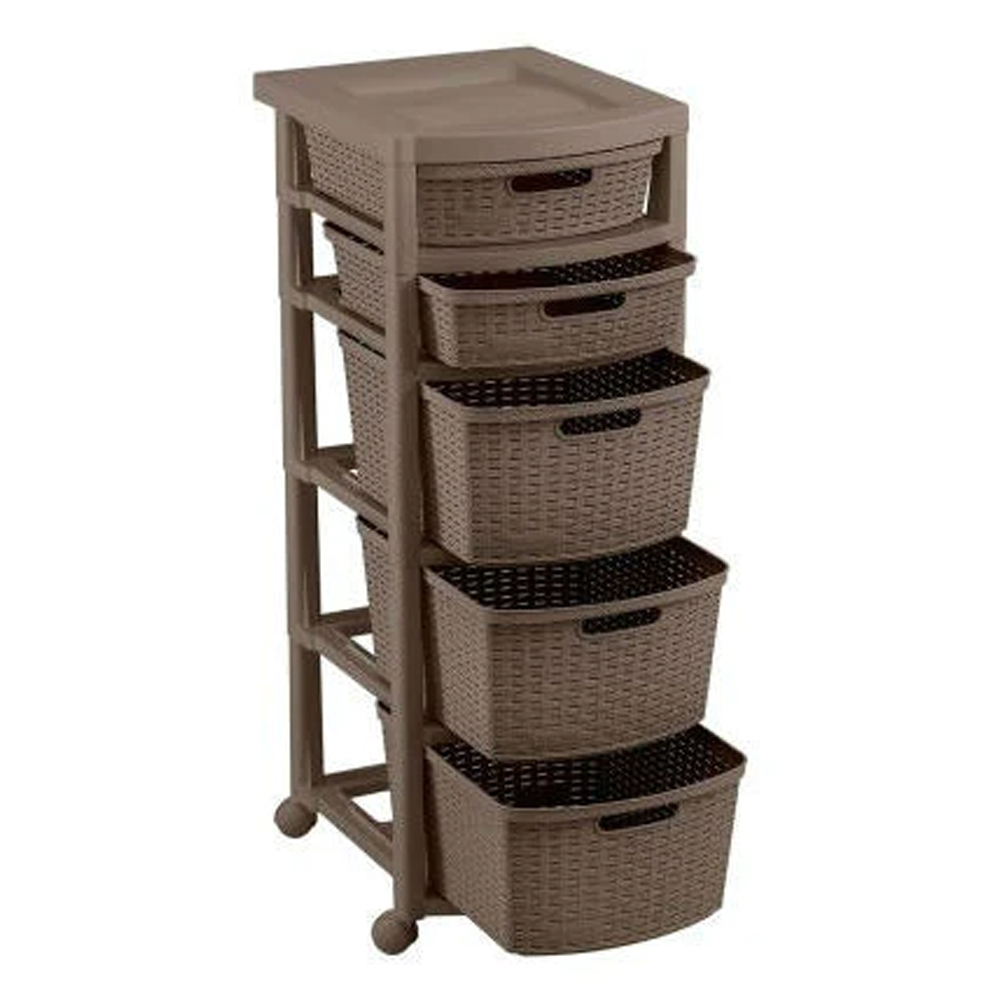 Cajonero Shía Rattan 2P/3G -Café